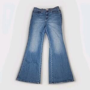 Levi Strauss Signature Women's 10 W30 Heritage High Rise Flare Jeans Blue Denim